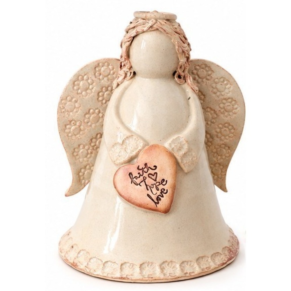 McNeill's Pottery Seagrove NC Angel Signed 2016 CW Faith Hope Love 7.5"